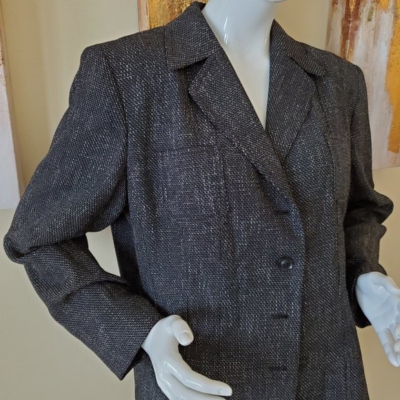 Larry Levine Signature Black Button Front Blazer SZ 18 - Picture 3 of 8